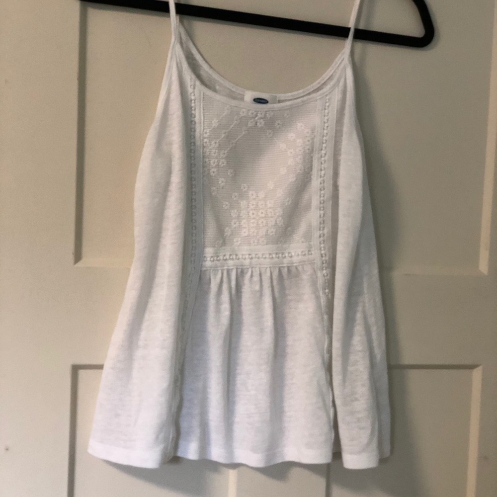 White Mesh Tank Top